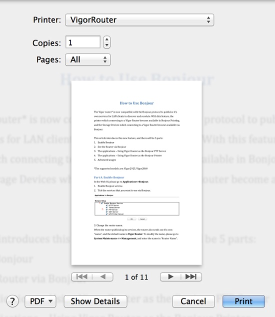 a screenshot of macOS Printer